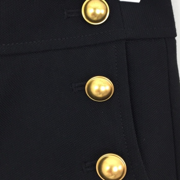 Black Sailor Midi Skirt with Gold Buttons - Picture 4 of 6